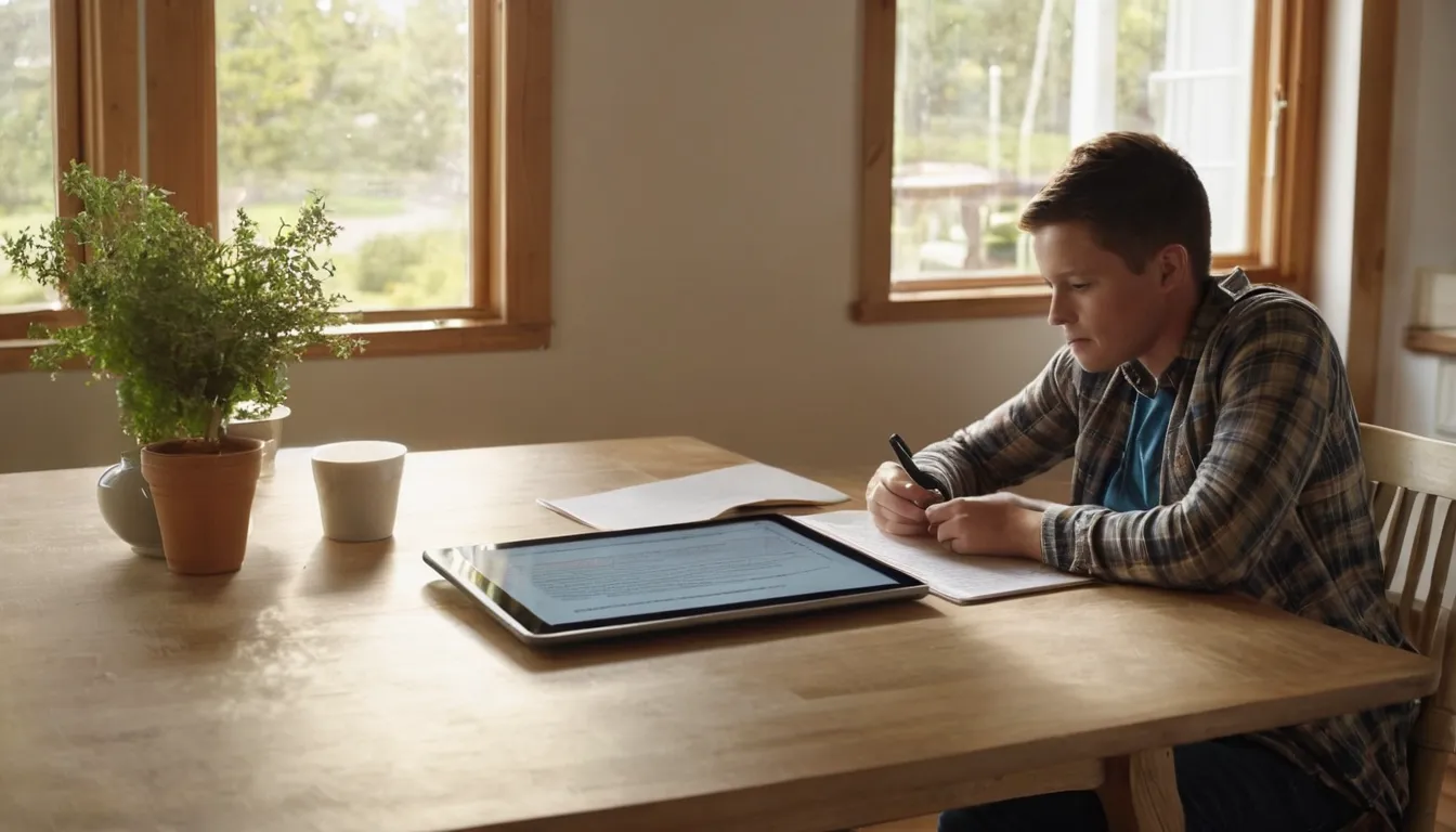 A homeowner reviewing septic options at a kitchen table