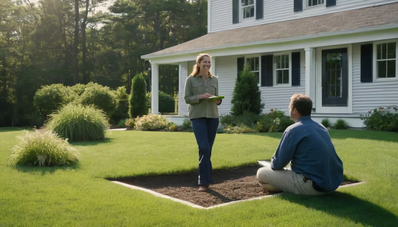 A friendly septic provider talking with a homeowner in front of a house in Lansdale
